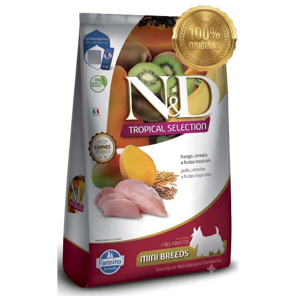 Ração ND Tropical Selection Cães ADULTOS Raças Pequenas Frango e Frutas Tropicais 2kg