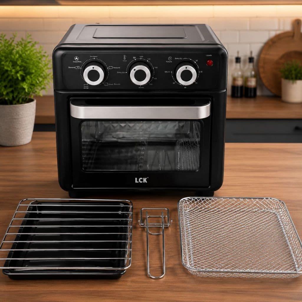 Forno Fritadeira Multifunciona Elétrico 15L Air Fryer LCK 1200W 127V/220V 60Hz Assa Grelha Tosta.Ele