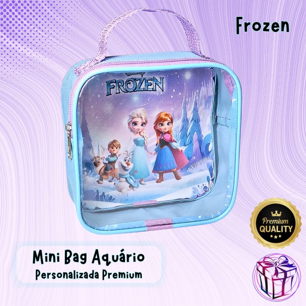 Maletinha Infantil Personalizada com Visor 15x15 | Mini Bag Aquário | Tema à Escolha