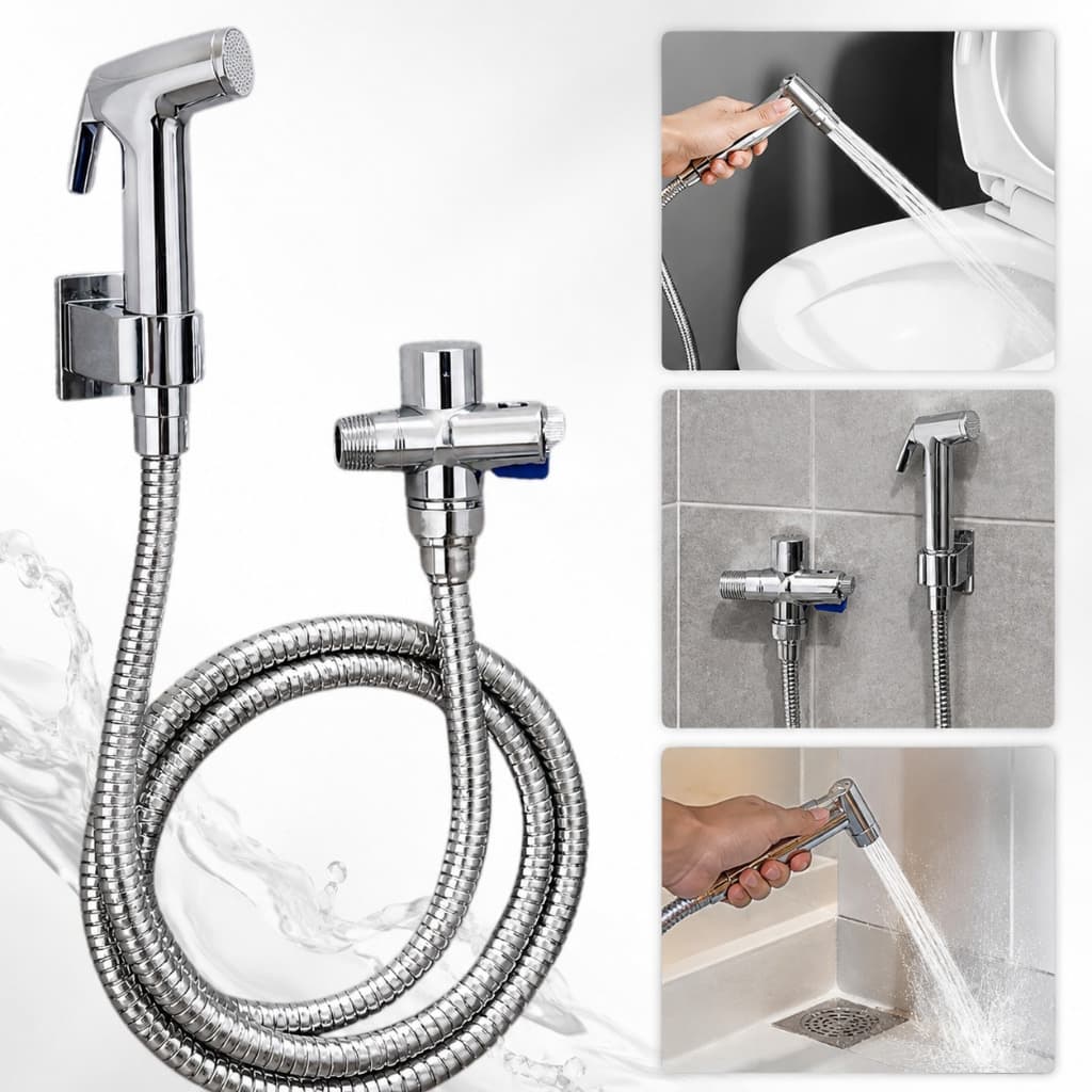 Ducha Higienica Kit Chuveirinho Cromado 1,4 Mt Com Registro