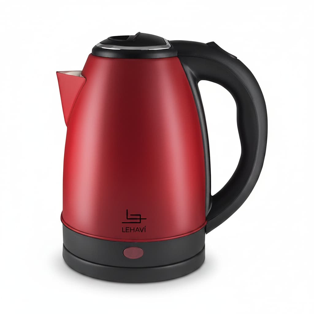 Chaleira Elétrica Inox 1,8L Vermelha 127V ou 220V Água Quente em Minutos para Café Chá Chimarrão