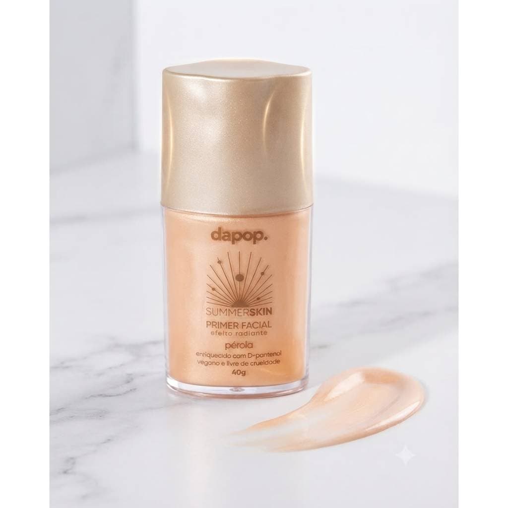 Primer Facial Dapop Summer Skin Iluminador 40g | Efeito Glow Radiante Rose Pérola Bronze
