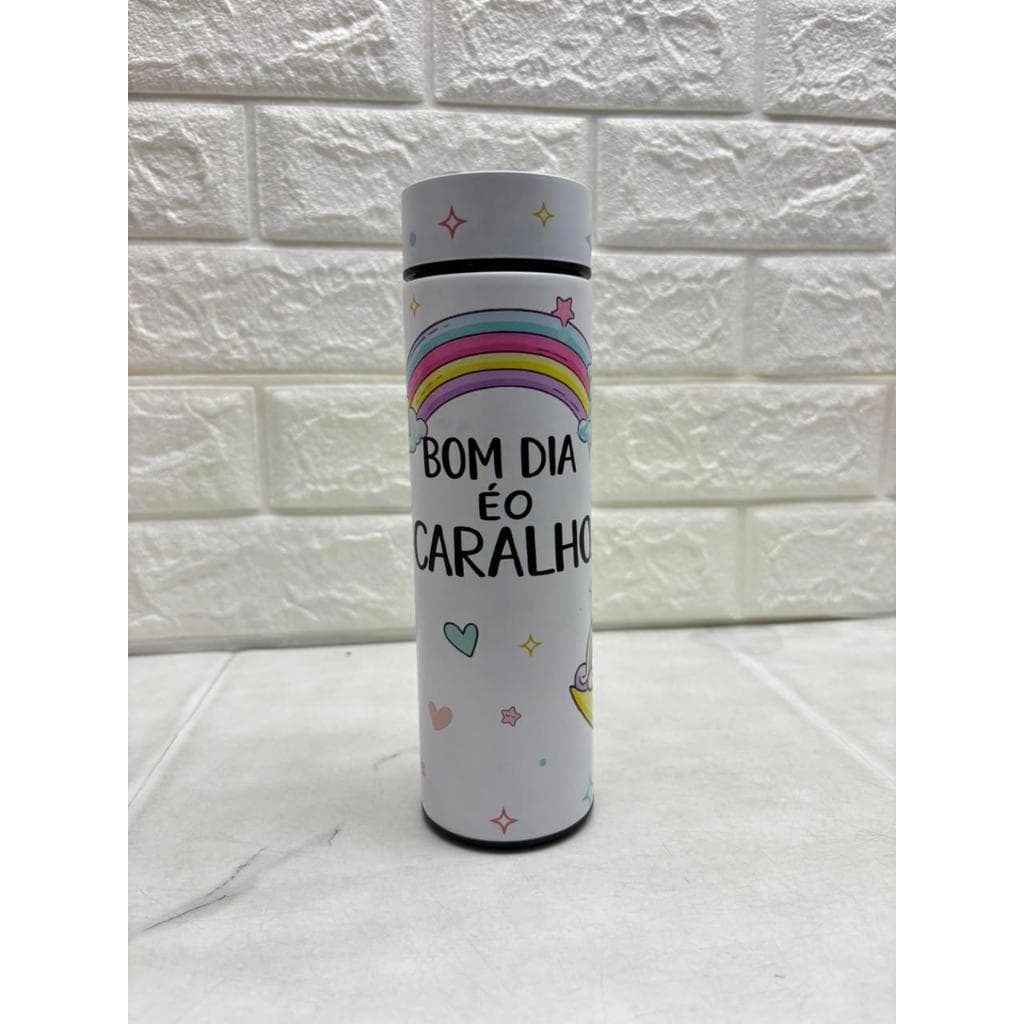 Garrafa Térmica Unicórnio Frases Indelicadas 450ml Bom Dia CARALHO
