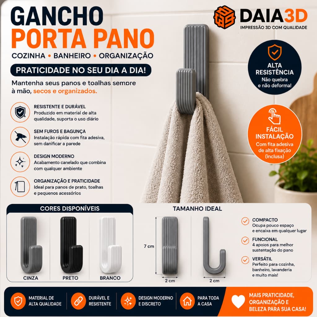 Gancho Porta Pano Prato Cozinha Suporte Toalha Banheiro