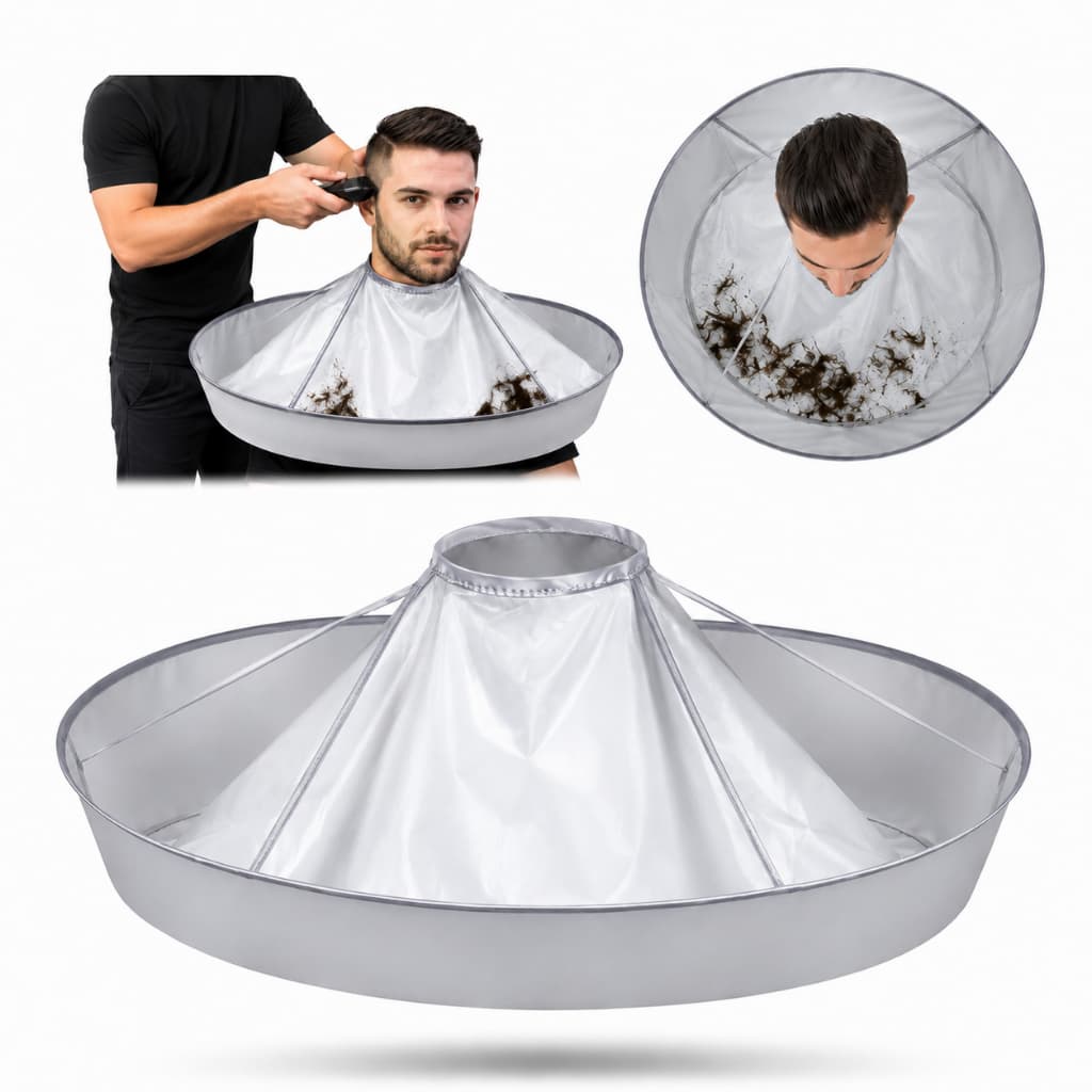 Capa Corte Cabelo Guarda Chuva Coletora Impermeável Anti Sujeira Dobrável Barbeiro Cabeleireiro Profissional