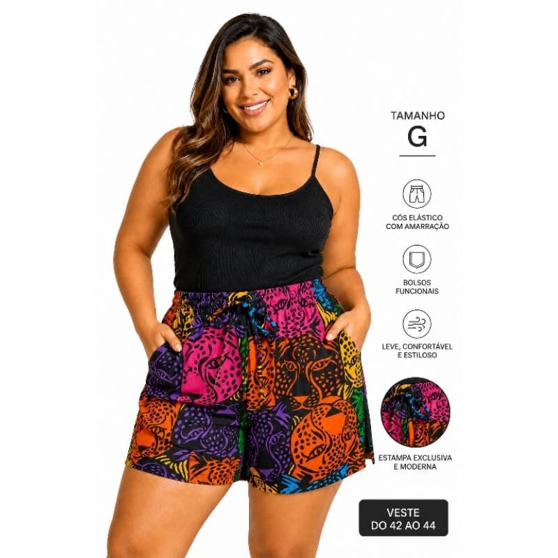 Shorts Feminino Estampado > Conforto e Estilo em Cada Detalhe.