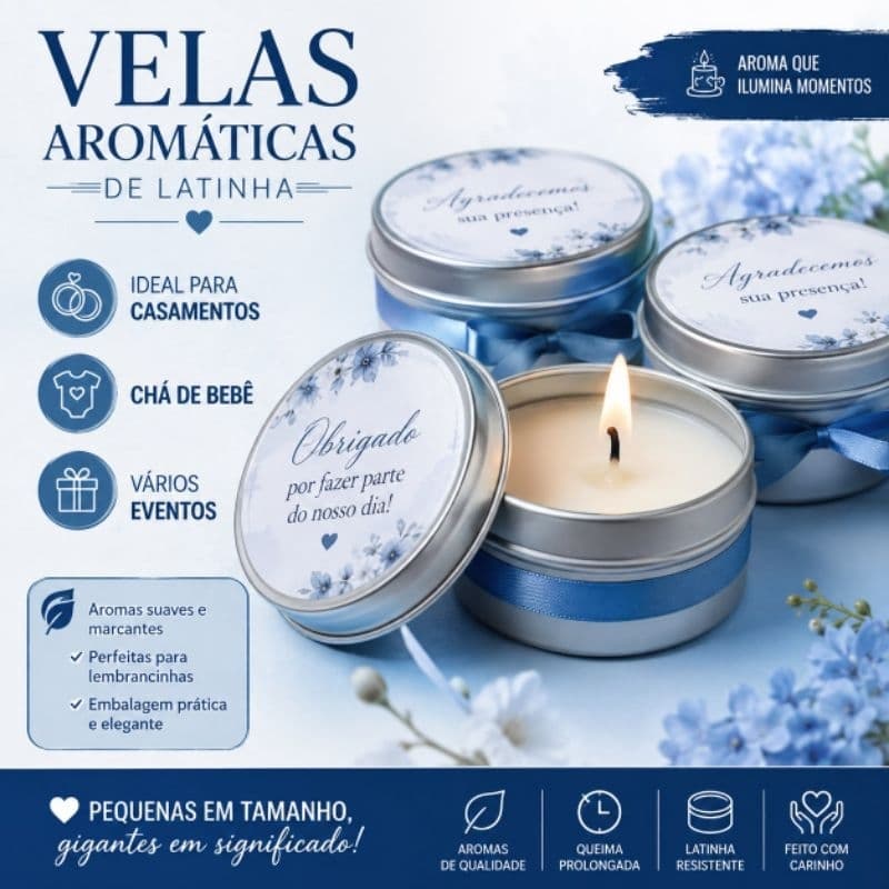 Velas aromaticas latinhas 60 unidades