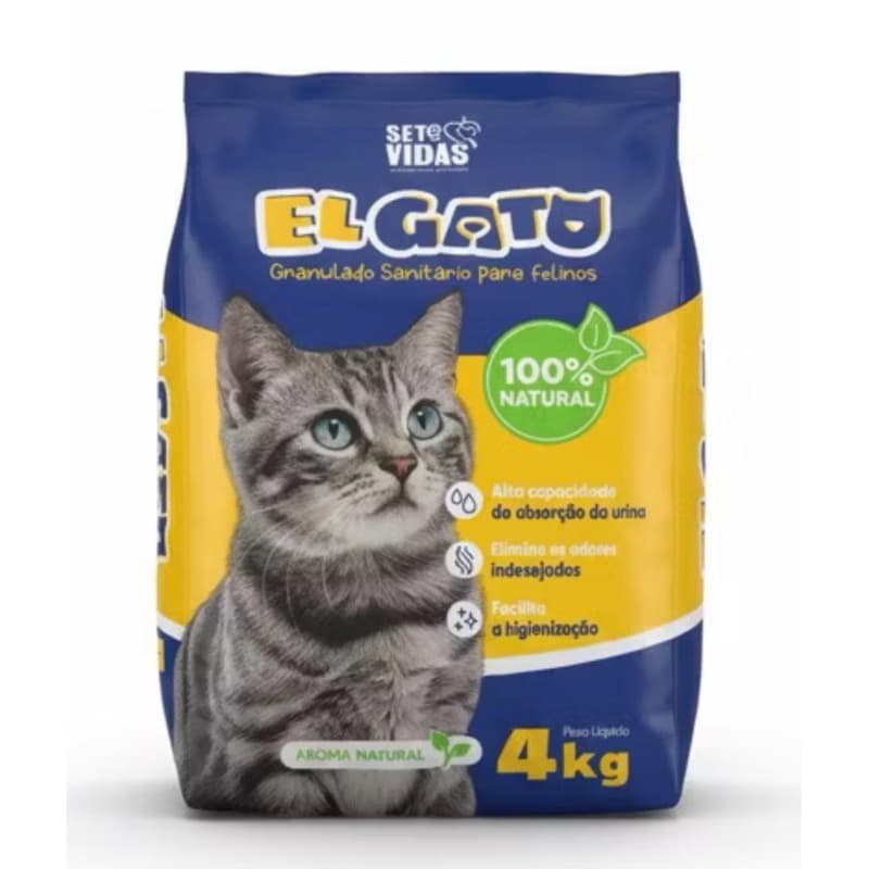 Areia De Gato Fardo 4 Pacotes de Areia Sanitária Gats Forma Torrões Gaton Alta Absorção Granulado Anti Odores