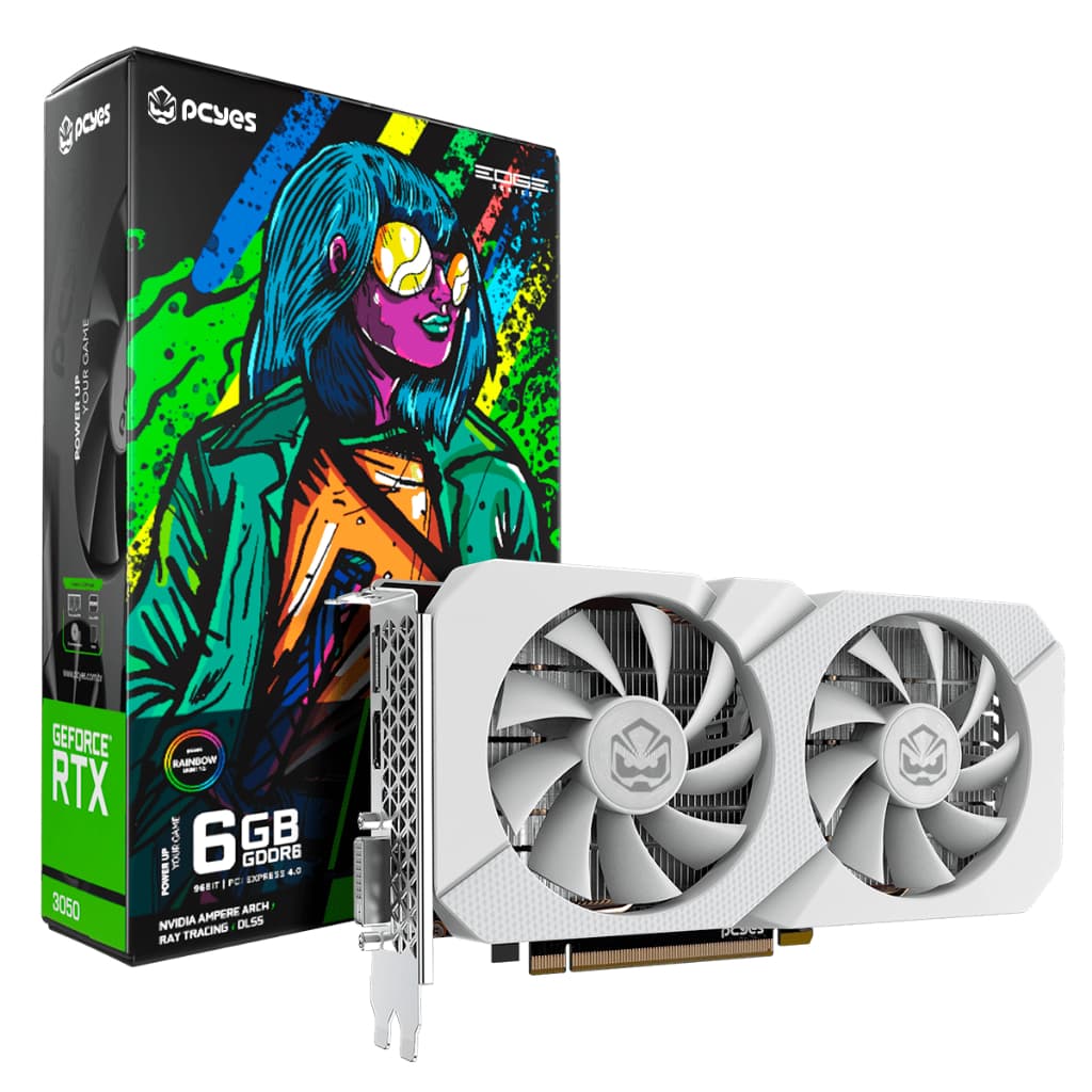 PLACA DE VIDEO NVIDIA GEFORCE RTX 3050 6GB GDDR6 96BIT BRANCO PROJETO EDGE - PVRTX30506WTPE