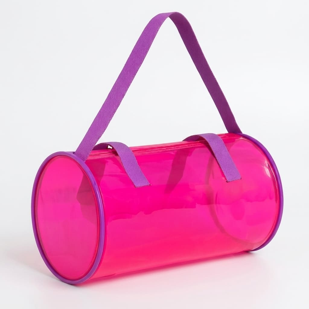 Bolsa Cilindro Transparente Impermeável PVC Praia Piscina Natação Academia Viagem