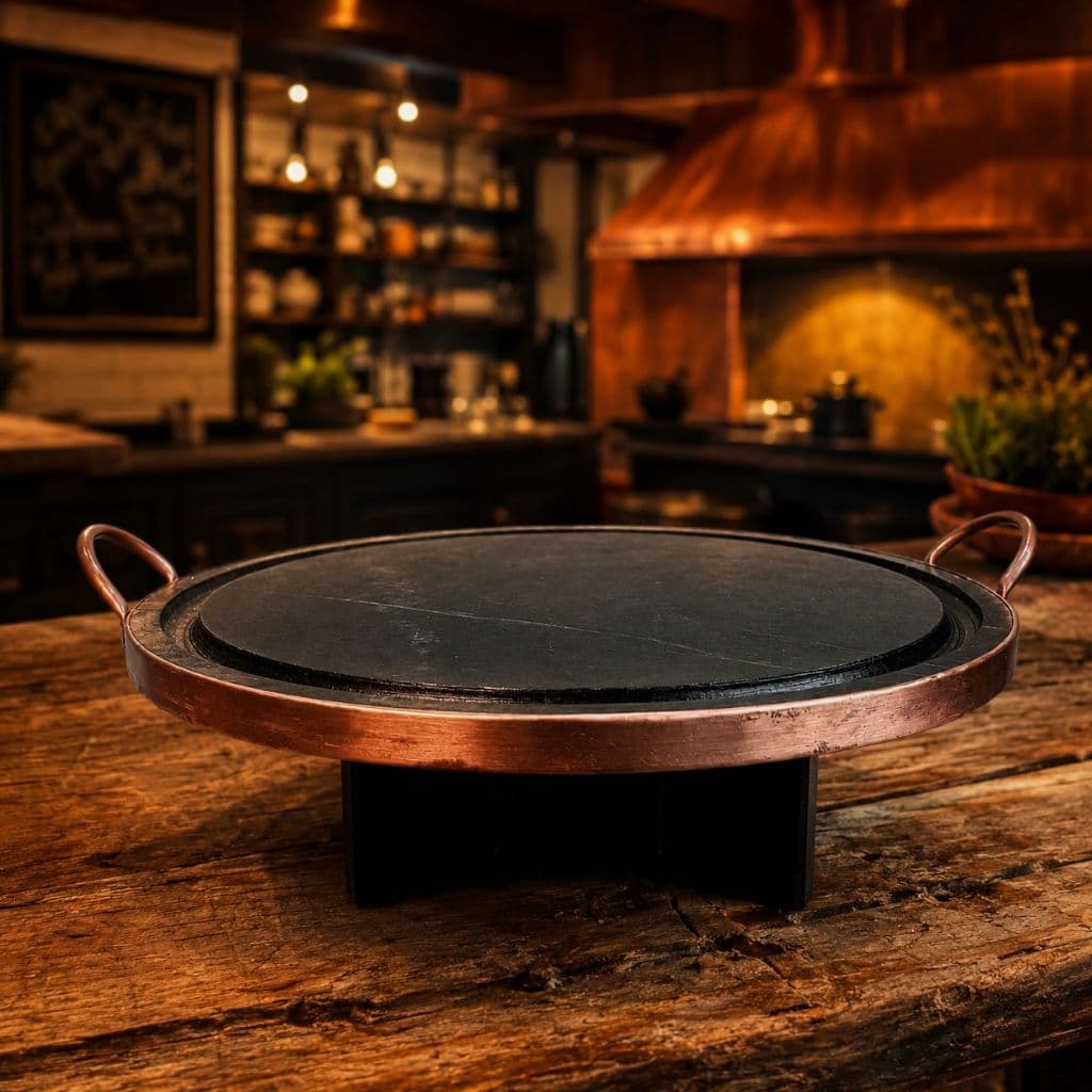 Chapa de Pedra Grelha Com Fogareiro 37cm