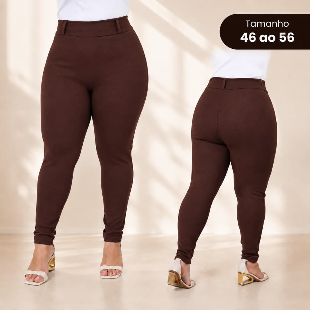 Calça Montaria Casual Feminina Malha Crepe Plus Size do 46/56
