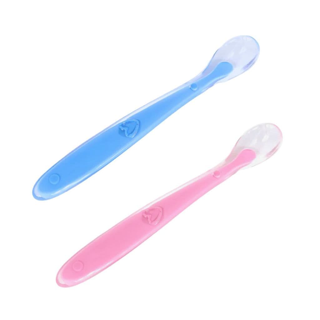 COLHER SILICONE FLEXÍVEL BABY STYLE ROSA OU AZUL