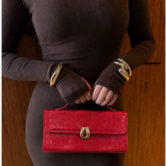Bolsa Carteira Feminina Cluth de Mão e Tiracolo Removível Luxo Sofisticada
