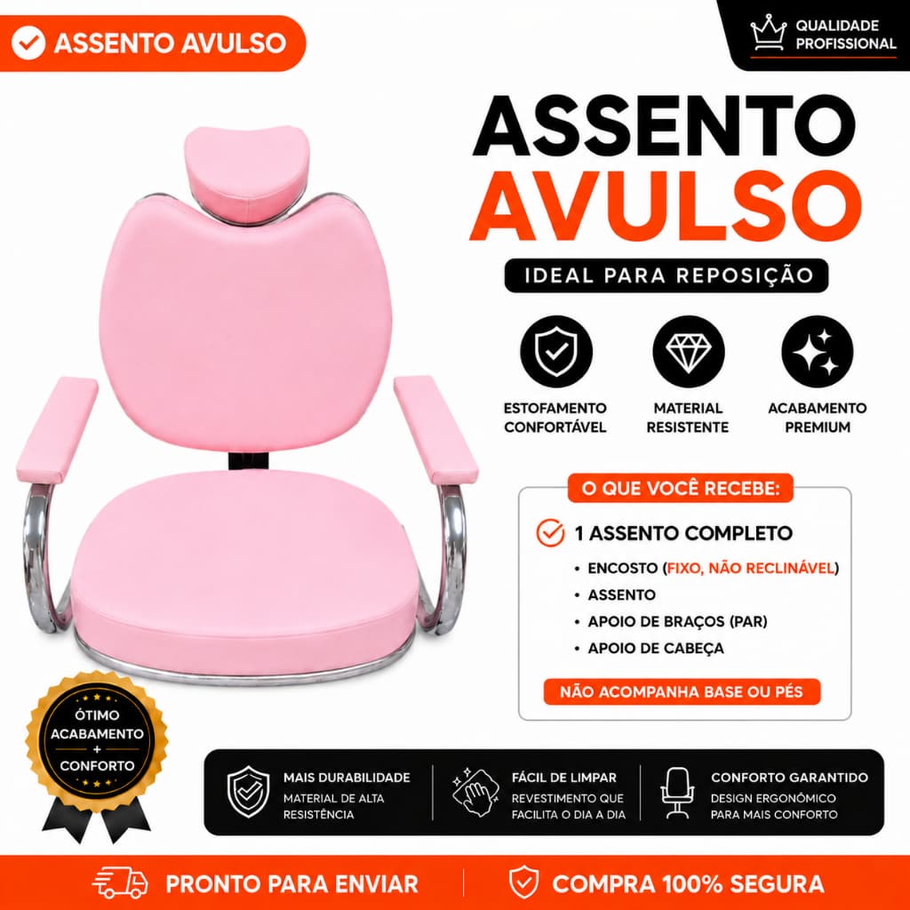 Estofado para Cadeiras Salão Beleza Salão Cabeleireiro Barbearia Renove sua Cadeira Poltrona