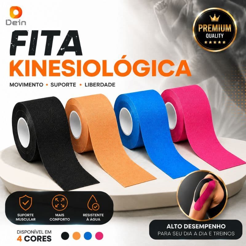 Kit 2 Fita Knesio Tape Bandagem adesiva funcional alivia lesão atleta Tape Ortopedia Fisioterapia