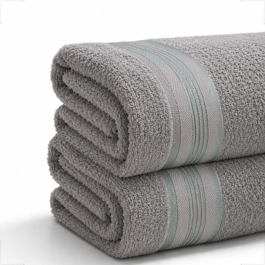 Kit 2 Toalhas de Banho Cinza 100% Algodão Jogo Banhão Premium Macia Alta Absorção Toalha Luxo Gigante 75x180cm