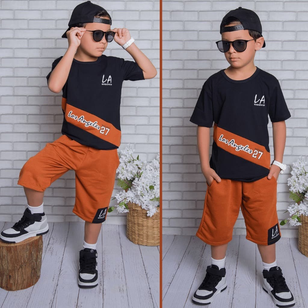 Conjunto Infantil Juvenil Masculino Roupa de Menino Verão