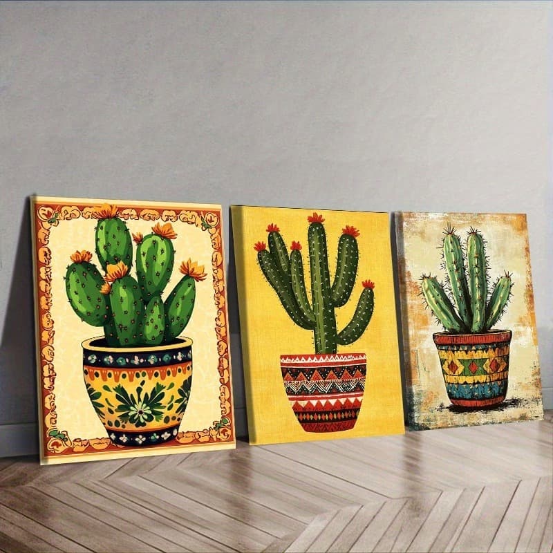 quadros decorativos cactos verdes 40x60