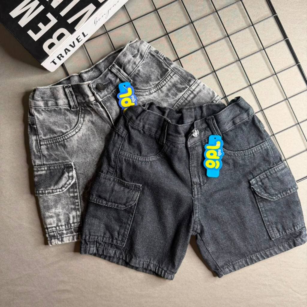 KIT 2 Bermudas Short Cargo Mauricinho Preto Infantil Juvenil Menino
