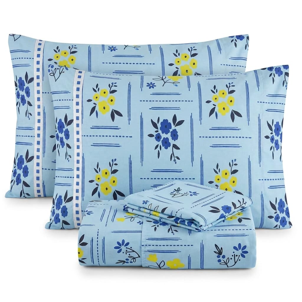 Jogo de Lençol 100% Algodão Malha com Elástico Liso Estampado Solteiro Casal Queen King