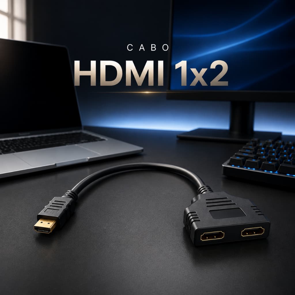 Cabo Divisor HDMI 1 Entrada Para 2 Saídas 1x2 Duplicador Y