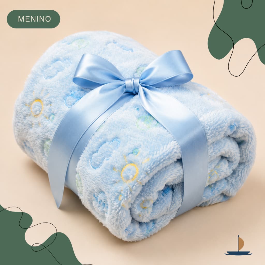 Kit 2 Mantinhas Bebê Menino Cobertor Microfibra Super Macia Estampada Sortida Quentinha Frio Inverno