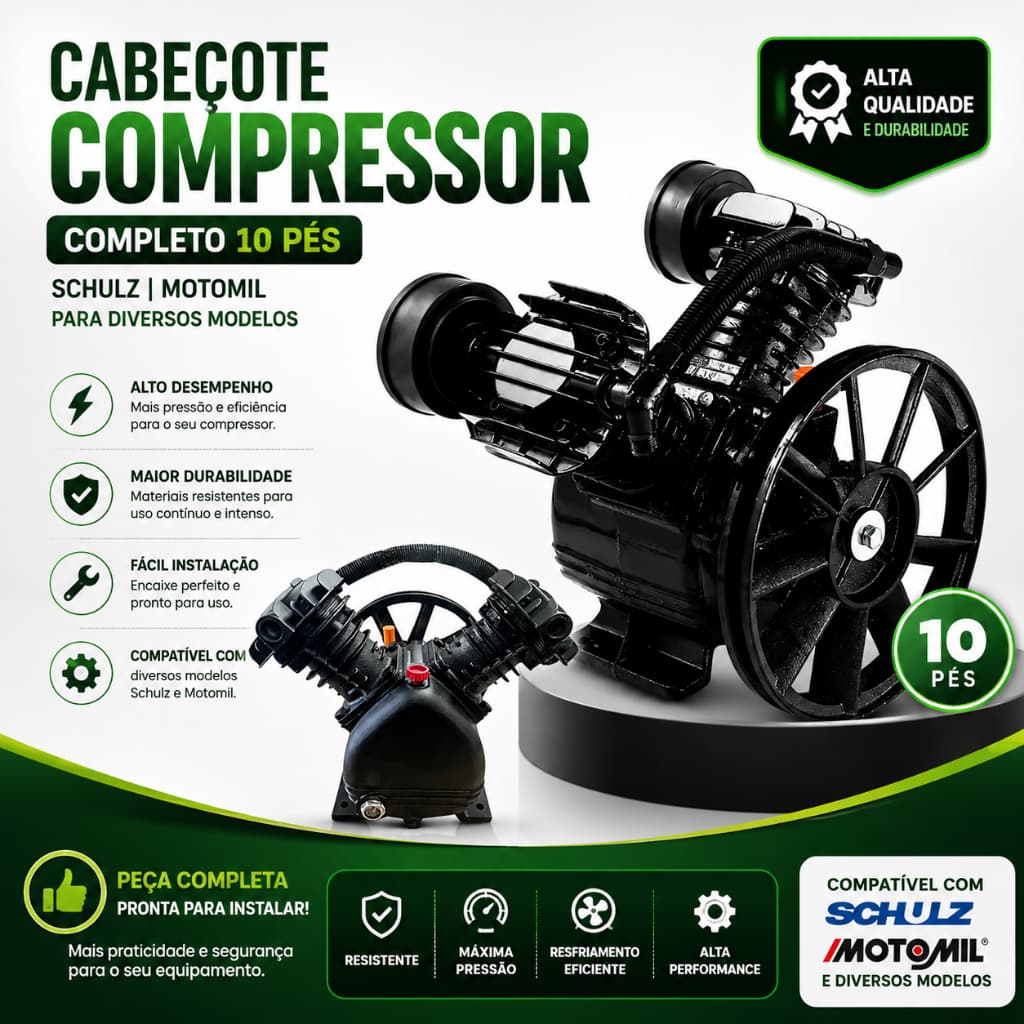 Cabeçote Serve Pressure Schulz Motomil + 10pés 140psi
