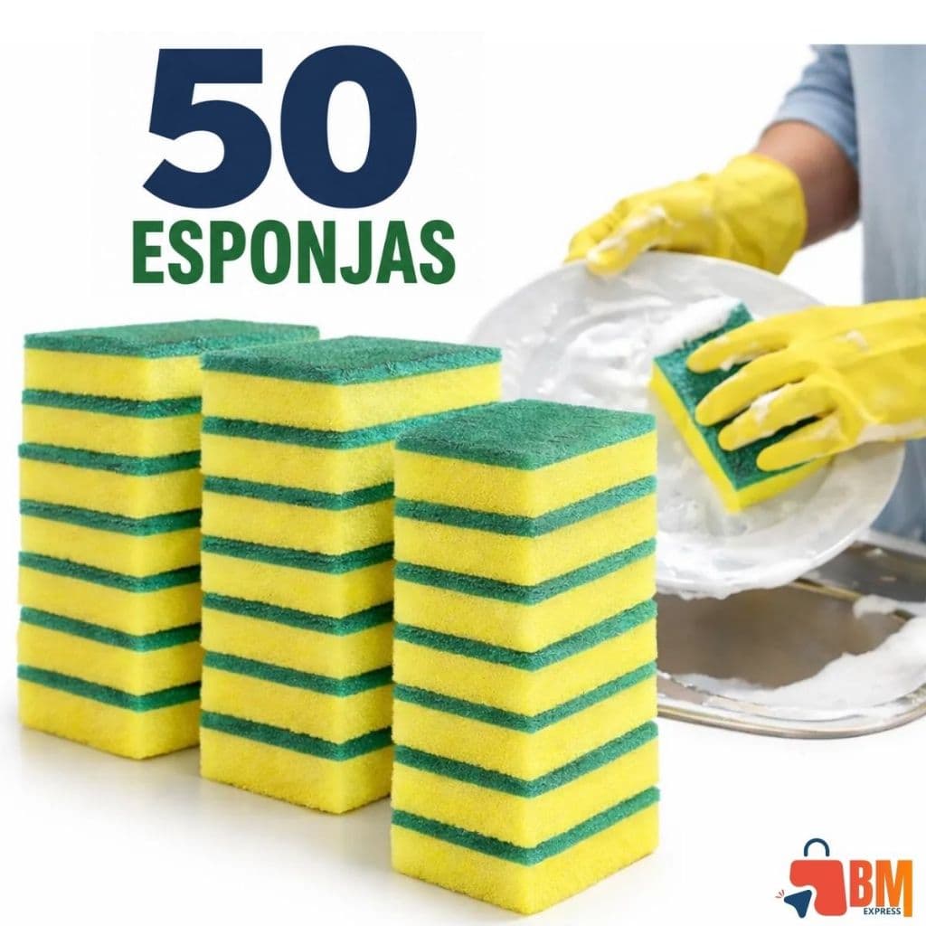 Kit Esponjas Bucha Multiuso Lava Louças para Limpeza em Geral até 50un