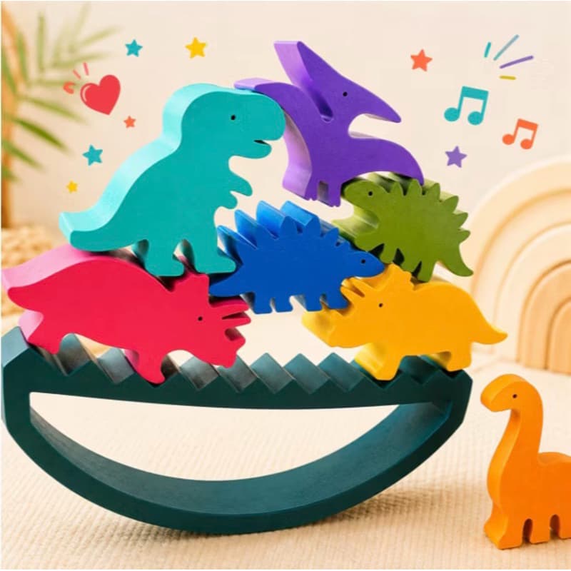 Jogo Equilíbrio Dino 3D Infantil Educacional Austismk TDAH Sensorial