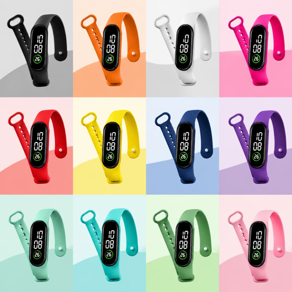 Kit Atacado 5/10/15/20 Revenda Atacado Unissex Digital À Prova D'água Relógio Esportivo Led