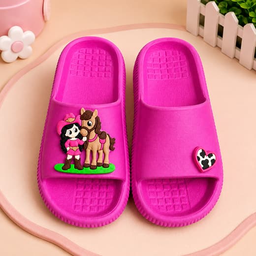 Chinelo Slide Infantil Menina Blogueirinha Divertido Boiadeira Passeio Antiderrapante