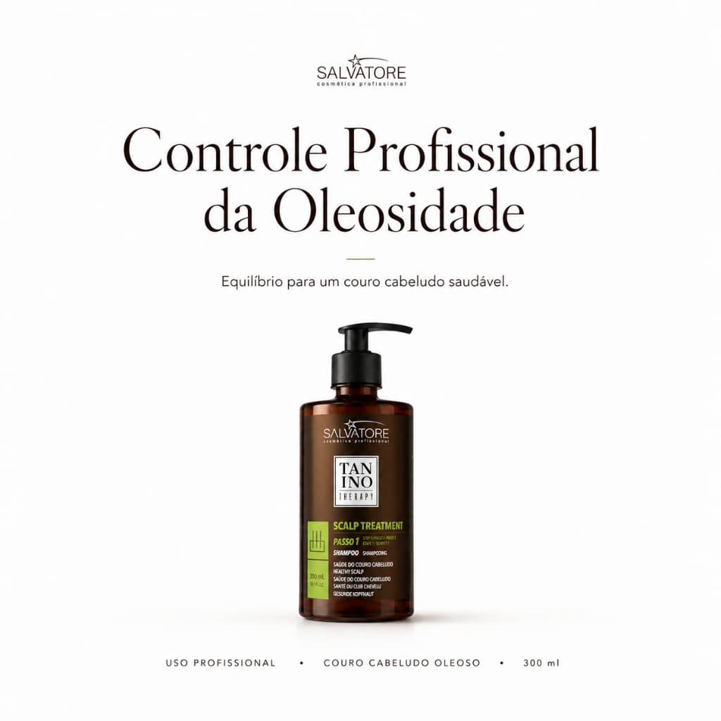 Shampoo Scalp Salvatore Tanino Therapy Passo 1 300ml Cabelos Oleosos e Bem-Estar do Couro Cabeludo