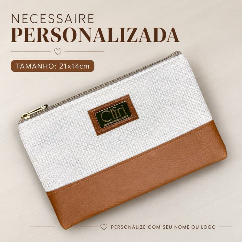 NECESSAIRE PERSONALIZADA 21x14cm - BRINDE PERSONALIZADO