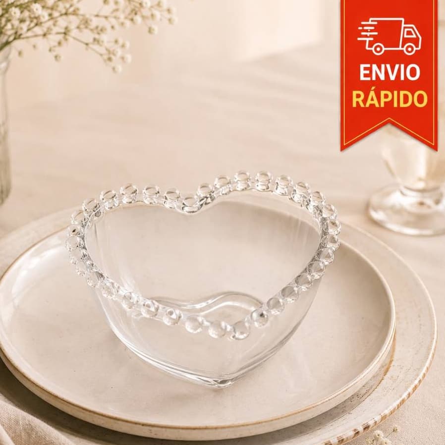 Bowl Tigela de Vidro Coração Lyor Cristal Elegante Petisqueira Doces Sobremesa Mesa Posta Decorativo Luxo Pote Delicado