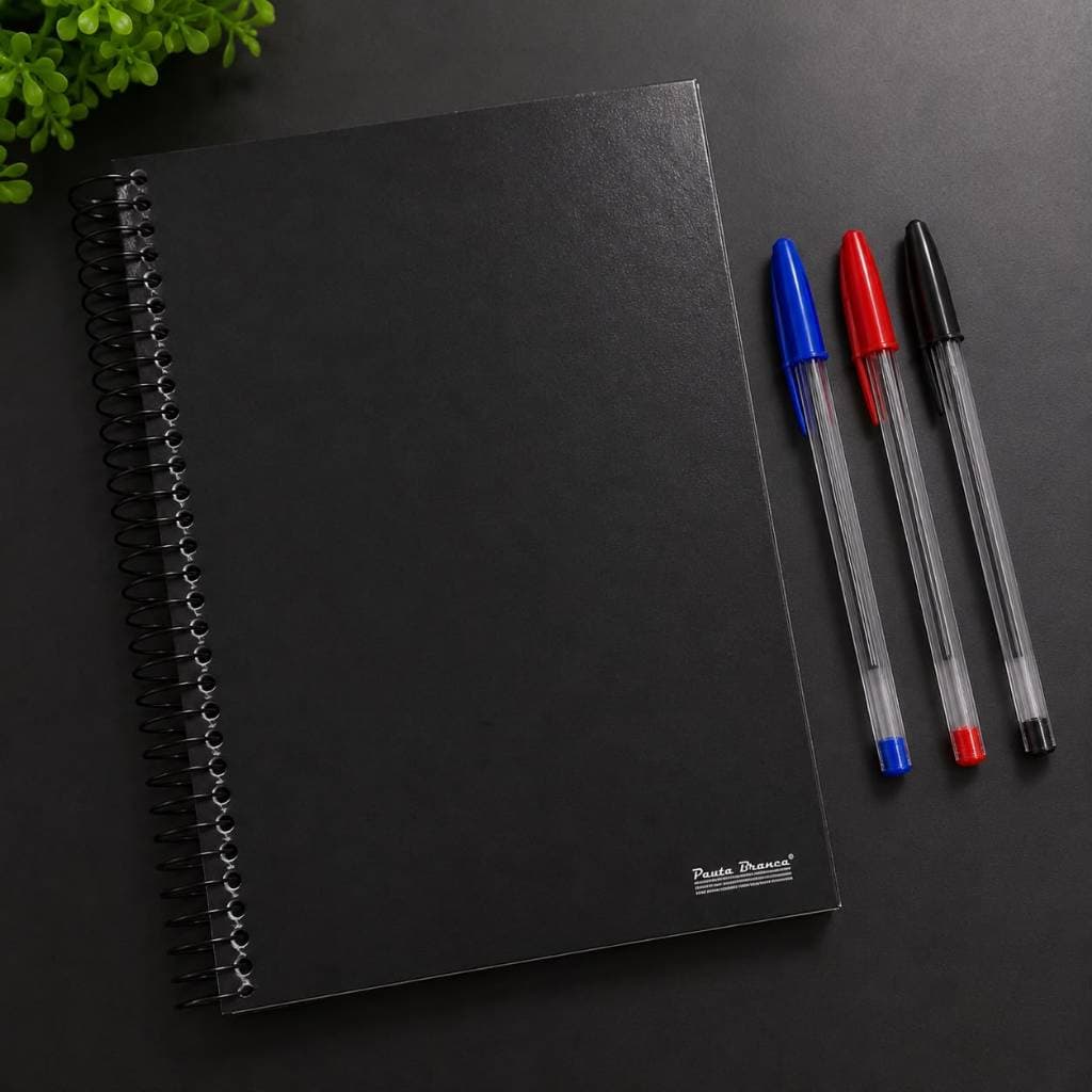 Kit Escolar Caderno 10 Matérias + 3 Canetas Esferográficas Universitário Escola