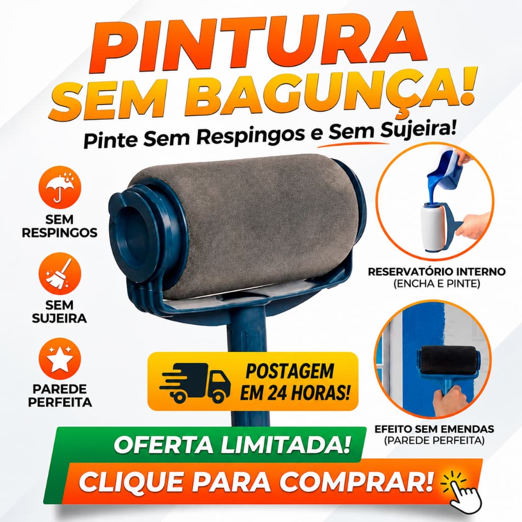 Rolo de Pintura com Reservatório Pinte a Parede da Casa sem Sujeira