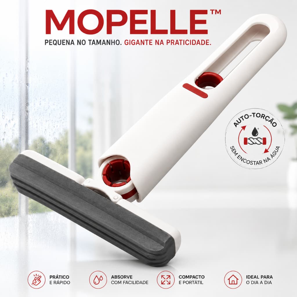 Mini Mop Mopelle™ Portátil Retrátil Auto Torção Esfregão Rodo para Limpeza de Pia Bancada Cozinha