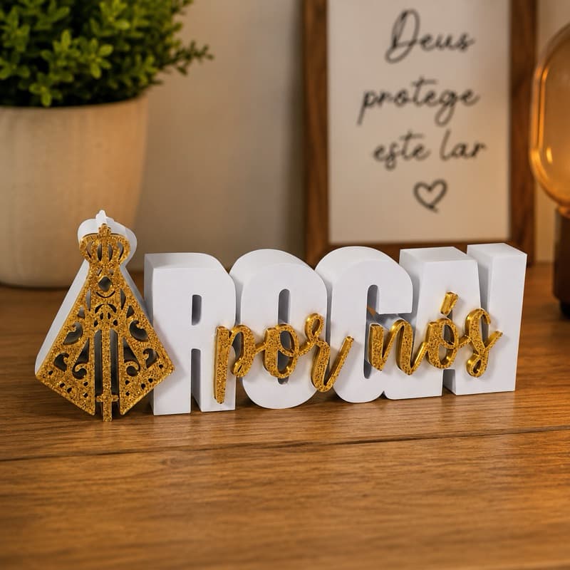 Placa Decorativa Rogai por Nós – Nossa Senhora Aparecida