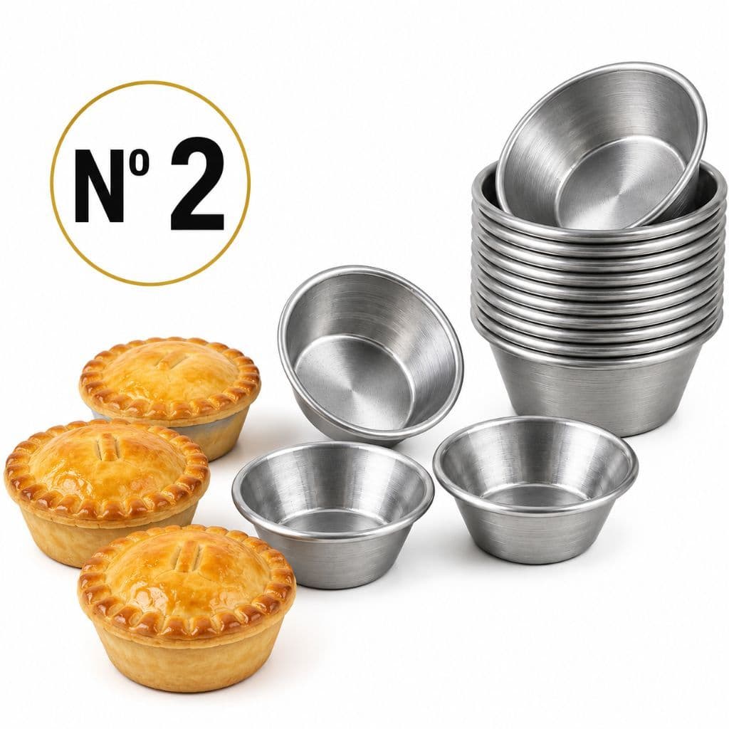 Kit Forminha Empada Nº2 em Aço Inox Fácil De Limpar Ideal Para Empadinha e Salgados