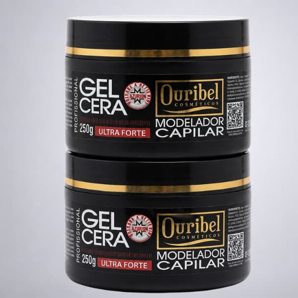 Kit 2 Gel Modelador Capilar Cera Ouribel Fixação Ultra Forte Fixação Intensa Longa Duração