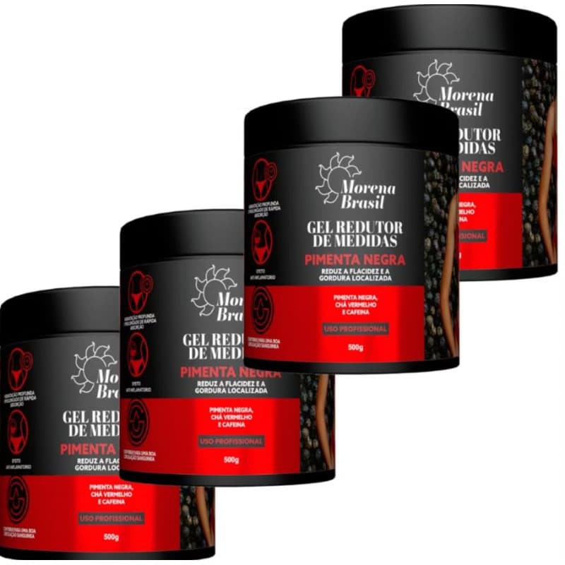 Pimenta negra 3 kit gel redutor de medidas