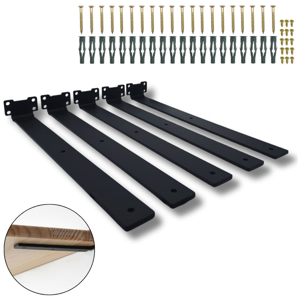 Kit 5 Suportes De Parede Mão Francesa Invisível 40cm Para Prateleira Aço Resistente Estilo Moderno