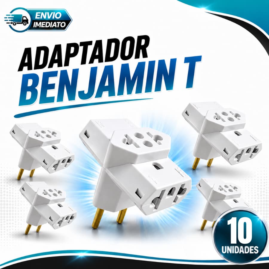 Adaptador Benjamin T 10 Unidades 10A/20A Multiuso Universal