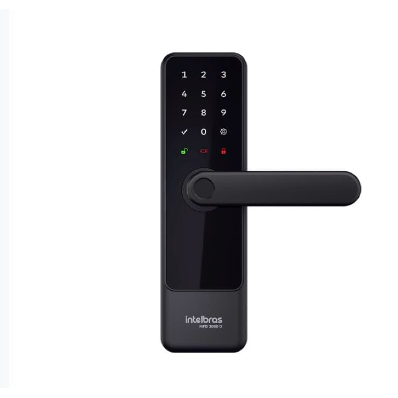 Fechadura Digital Inteligente De Embutir Com Maçaneta MFD 3000 D Intelbras Biometria e Senha Origi