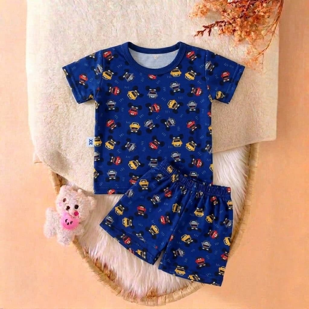 Conjunto De Verão Em Suede Blusa E Short Menino Super Confortável e Divertido
