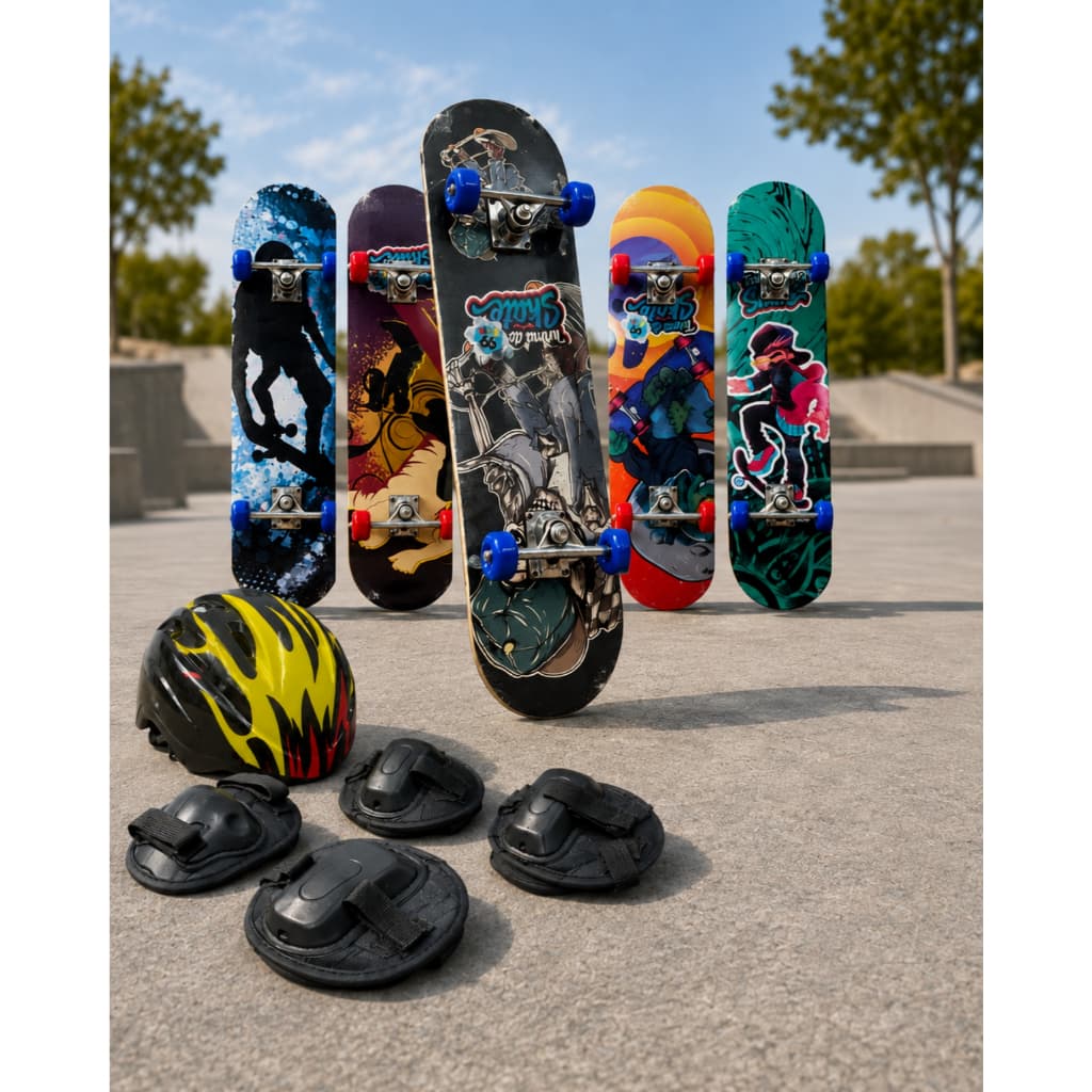 Skate Infantil Criança Menino Menina Completo Com Kit Proteção Já Montado