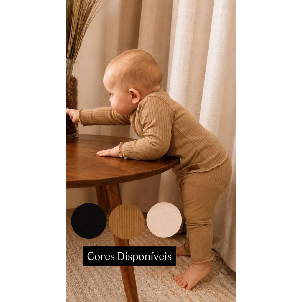 KIT 2 Calças Leggings Infantil Menina Canelada Premium Bebê