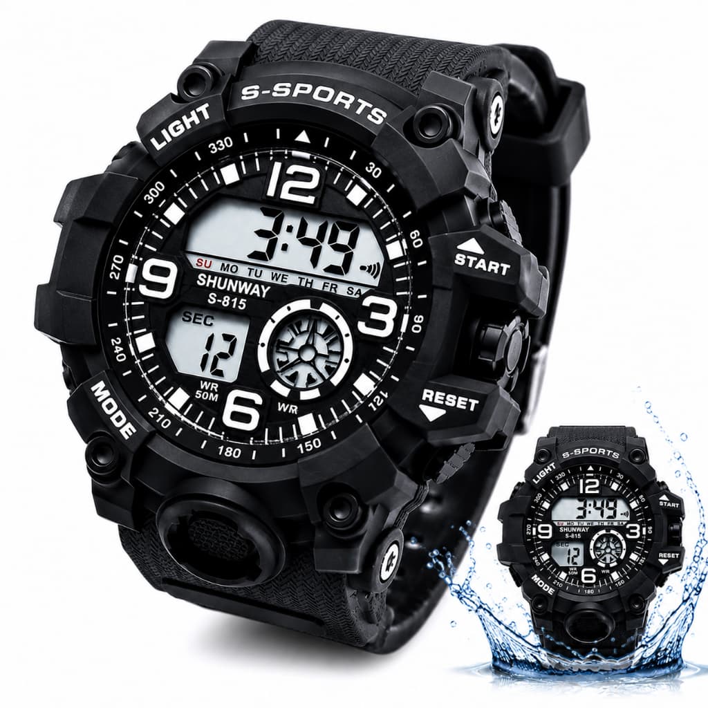 Relógio Masculino Digital Esportivo Cronometro Militar - Esportivo , LED e Super Resistente