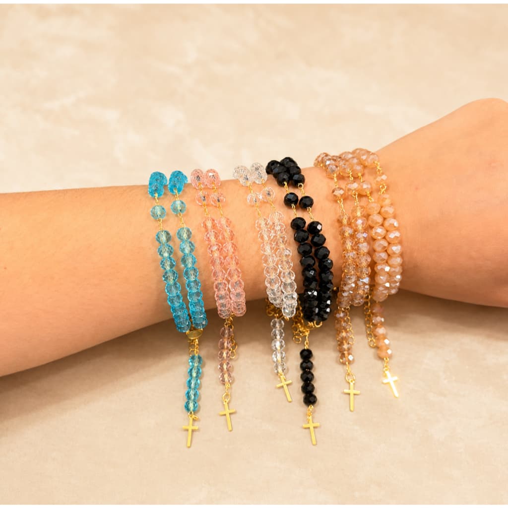Pulseira Folheada Ajustável Terço Pulso Alta Qualidade